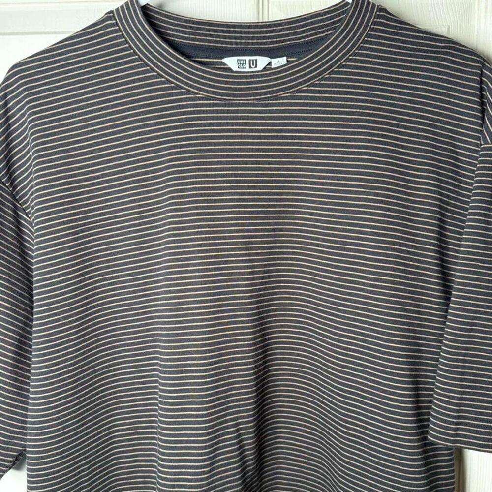 UNIQLO - AIRism Cotton Oversized Striped T-Shirt - Size Large